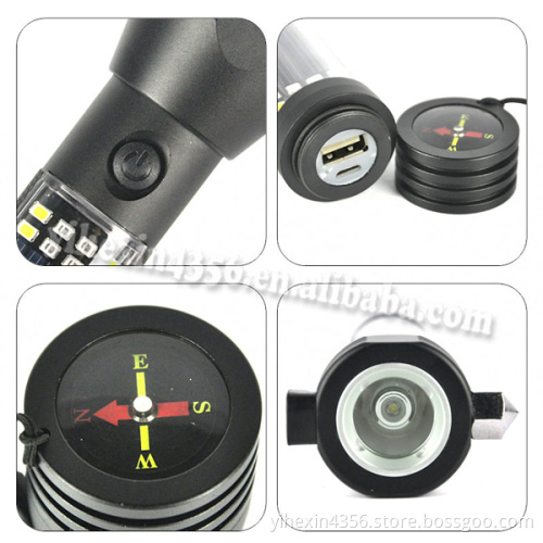 USB Rechargeable Solar Flashlight USB Charge with Output